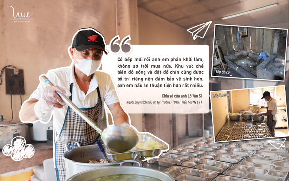 Những lời chia sẻ của anh Lô Văn Sĩ - phụ trách nấu ăn tại điểm Trường PTDTBT Tiểu học Mỹ Lý 1